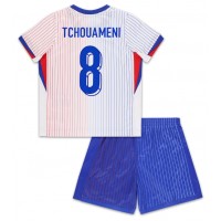 Camiseta Francia Aurelien Tchouameni #8 Visitante Equipación para niños Eurocopa 2024 manga corta (+ pantalones cortos)